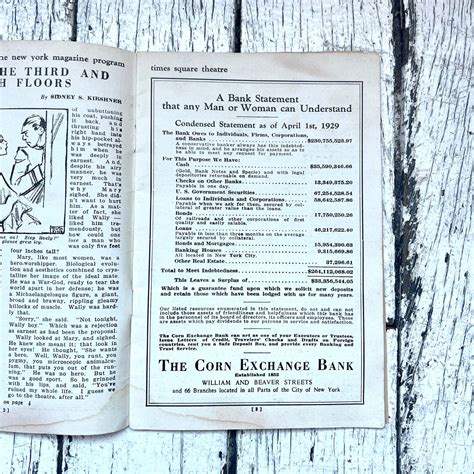 American Art Deco Times Square Theatre Playbill Circa 1929 Jed Harris