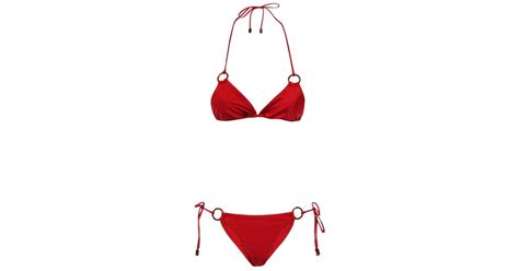 Zimmermann Tie A Bikini With Details In Red Lyst
