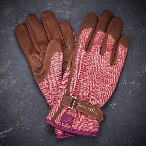 Burgon And Ball Love The Glove Womens Gardening Gloves Red Tweed Mens