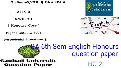 Ba Th Sem English Honours Question Paper Hc Guwahati University