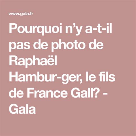 Pourquoi ny a t il pas de photo de Raphaël Hamburger le fils de