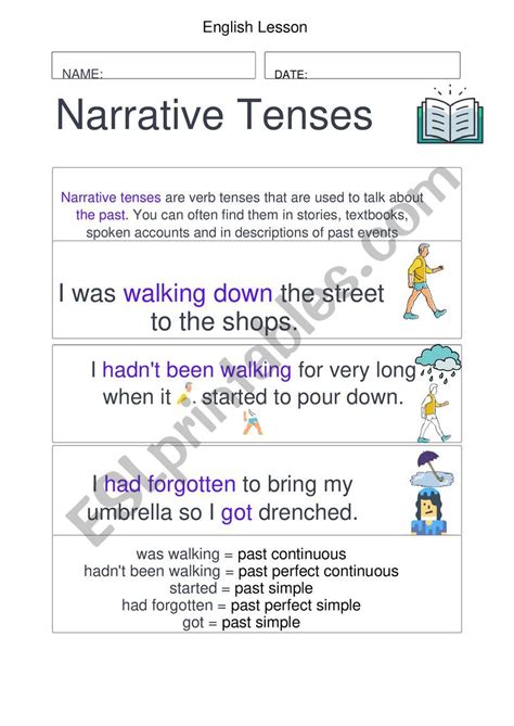 Narrative Tenses Esl Worksheet By Gabo1800