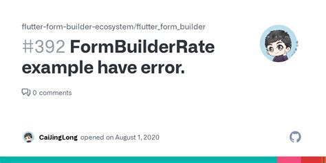 FormBuilderRate Example Have Error Issue 392 Flutter Form Builder