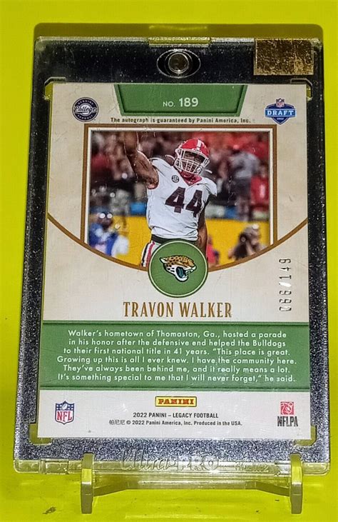 Travon Walker Mint Panini Legacy Rookie Auto Orange Prizm W