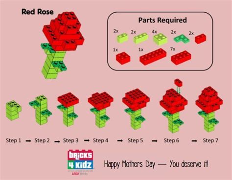 Image Result For Lego Rose Instructions Lego Valentines Lego Flower