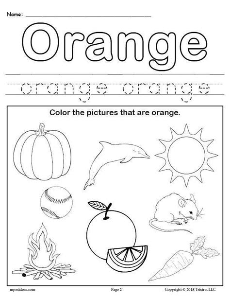 Coloring Orange Pictures Worksheets Worksheetscity