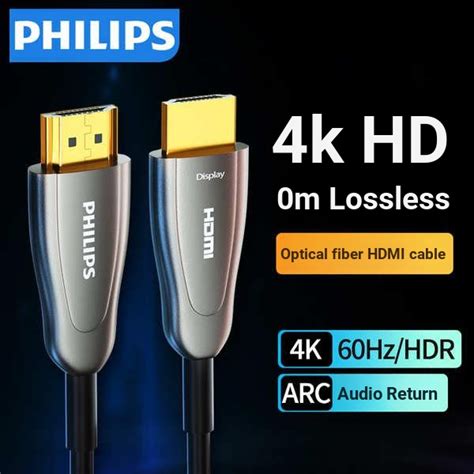 · Philips สายเคเบิลไฟเบอร์ออปติคอล Hdmi เวอร์ชั่น 21 8k Hd Hdr หน้าจอ