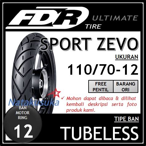 Jual FDR Sport Zevo 110 70 12 Tubeless TL Shopee Indonesia