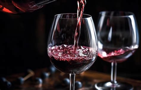 Premium AI Image Red Wine Splashing Out Of A Glass On Black Background