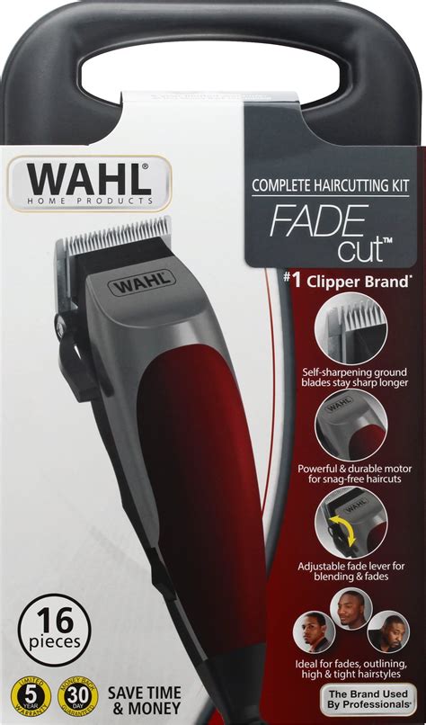 New Wahl Fade Cut Hair Cut Clippers Complete 16 Piece Hair Cutting Kit