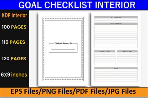 Goal Checklist BOOK KDP Interior Graphic By Educare Creative Fabrica