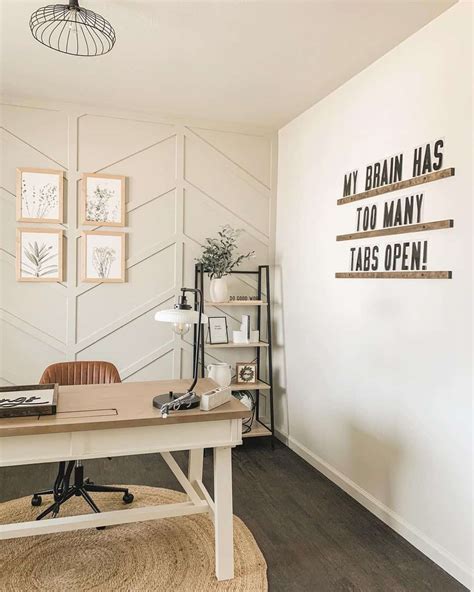 Neutral Office Décor Ideas With Herringbone Paneling Soul Lane