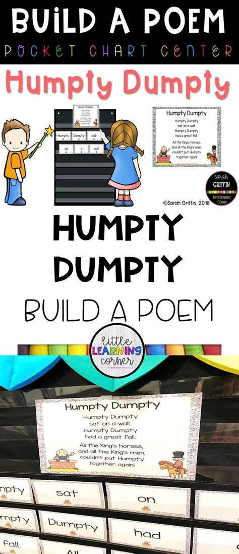 Humpty Dumpty Build A Poem Pocket Chart Center Kindergarten Poems