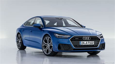 Audi A7 Sportback | 2019MY (Color: Ara Blue) | Front Three-Quarter