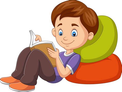 niño de dibujos animados leyendo un libro 7270882 Vector en Vecteezy