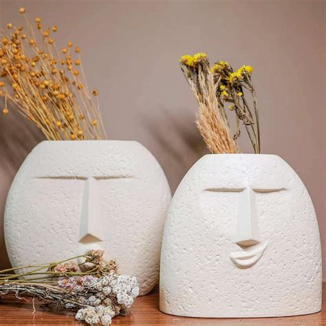 Farkraft Modern Flower Vase White Ceramic Vases For Fresh Flower