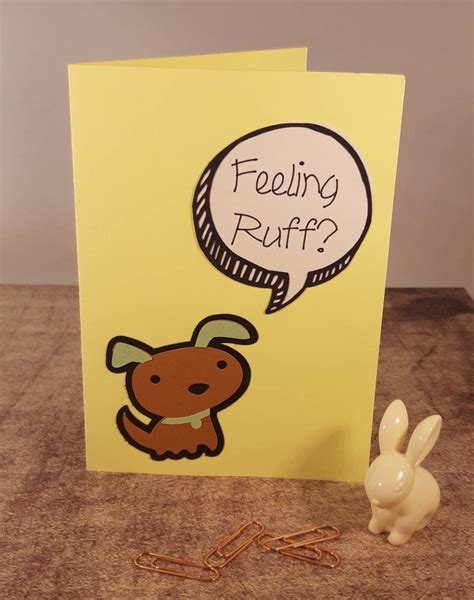 Get Well Soon Card Feeling Ruff Get Well Dog Card Dog Etsy