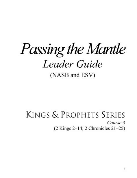 Pdf Passing The Mantle · The Holy Spirit Is Your Guide