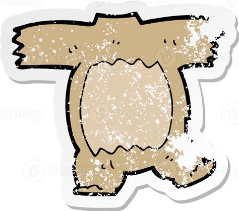 Retro Distressed Sticker Of A Cartoon Teddy Bear Body Mix And Match