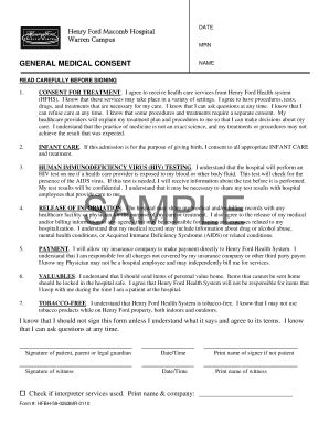 Fillable Online Hfhs Formslibrary DATE Henry Ford Macomb Hospital