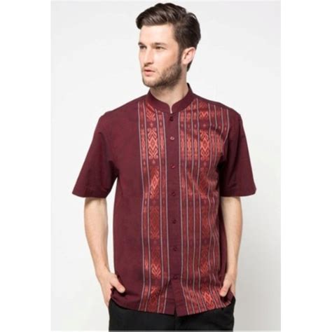 Jual Intresse Baju Koko Wild Fire Short Maroon Baju Koko Merah Katun