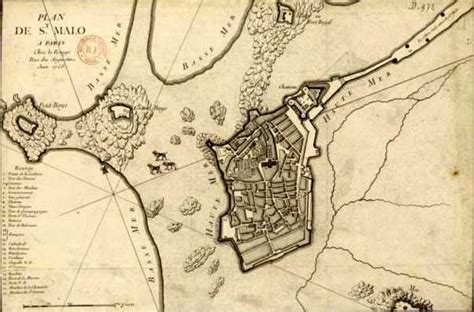 H11 Map Of Saint Malo Island 1758 Featuring The Limits Of Low And