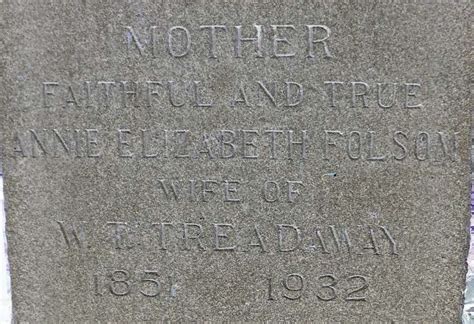 Annie Elizabeth Folsom Treadaway 1851 1932 Find A Grave Memorial