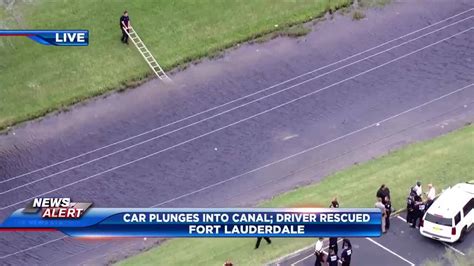 Driver Hospitalized After Crashing Into Canal In Fort Lauderdale Wsvn