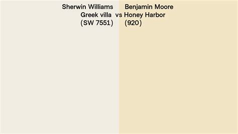 Sherwin Williams Greek Villa Sw 7551 Vs Benjamin Moore Honey Harbor