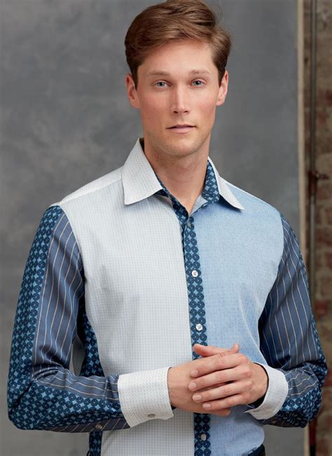 Sewing Pattern For Mens Button Down Shirts Vogue Pattern Etsy Shirt Sewing Pattern Vogue