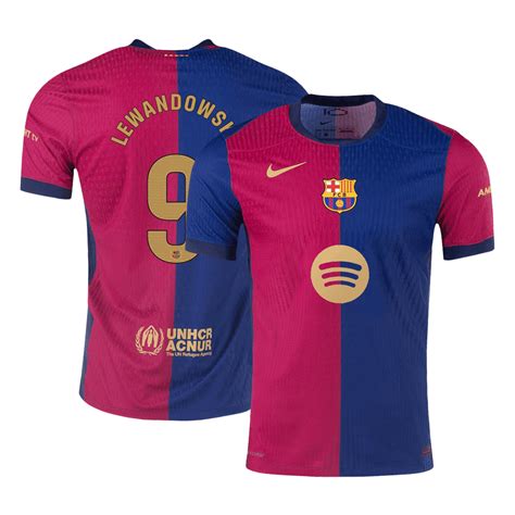 Camiseta Auténtica LEWANDOWSKI 9 Barcelona 2024 25 Primera Equipación