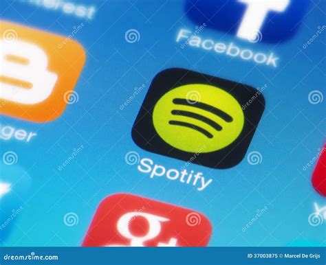 Spotify Icon On Smart Phone Editorial Image Image Of Industry Music