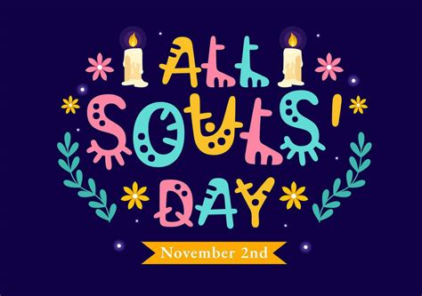 All Souls Day Vector Illustration To Commemorate All Deceased Believers