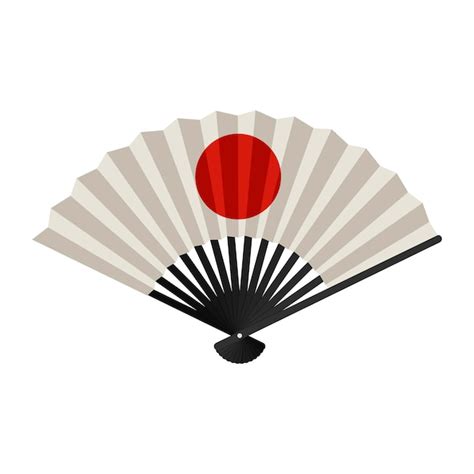 Premium Vector Hand Fan Japanese Folding Fan With Rising Sun Sign