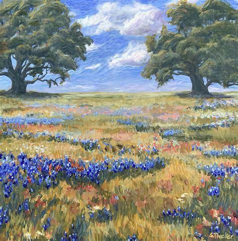 Original Bluebonnet Oil Painting Blogknakjp