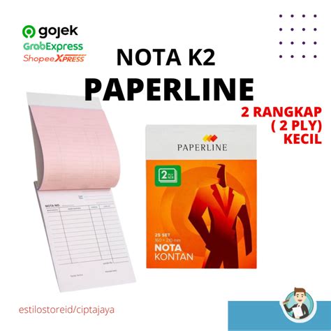 Jual Nota Kontan Paperline Rangkap 2 Kecil Nota K2 Paperline Shopee