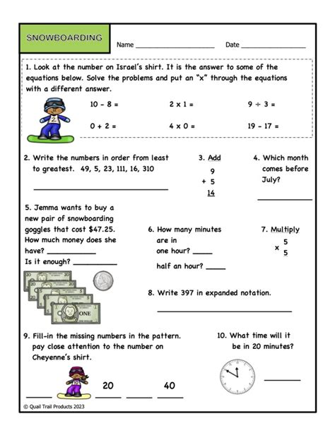 Grade 3 Math Worksheets Sports Theme Worksheets Library