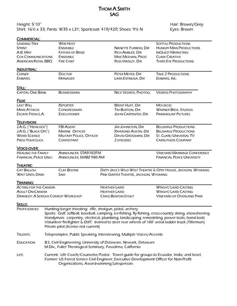 50 FREE Acting Resume Templates (Word & Google Docs) ᐅ TemplateLab