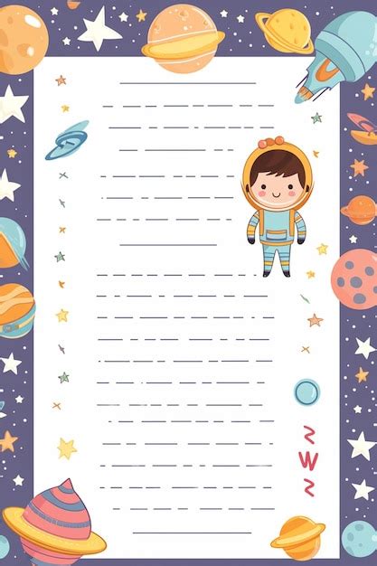 El lindo astronauta kawaii en la página del libro Imagen Premium