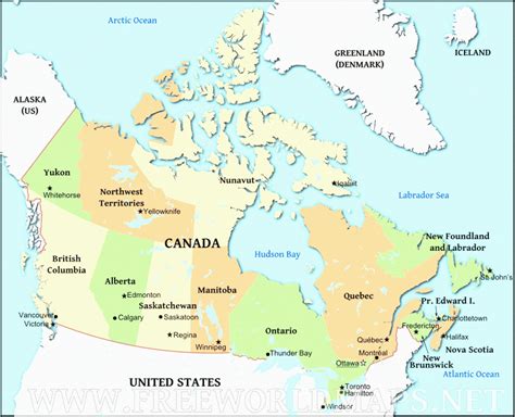 Canada Map And Capital Cities