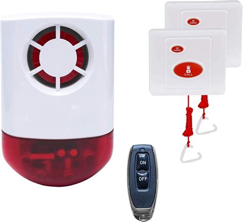 Wireless Panic Button Alarm System Strobe Siren For Home Panic