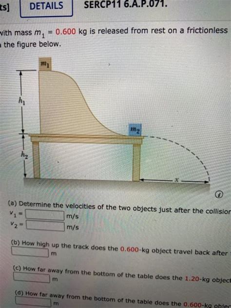 Solved A Block With Mass M1 0 600 Kg Is Released From Rest Chegg