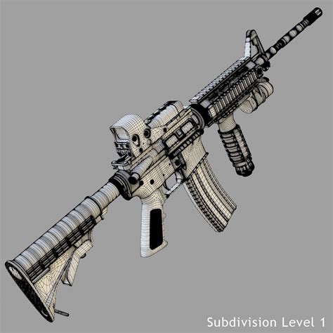 M4 Carbine 01 3d Model 139 Max Fbx Obj Free3d