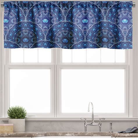 Ambesonne Floral Window Valance Oriental Circular Design 54 X 12