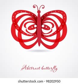 Beautiful Abstract Red Butterfly Stock Vector Royalty Free