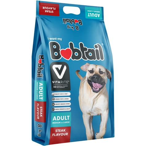 Bobtail Steak Flavour Medium Large Adult Dry Dog Food 8kg Dry Dog