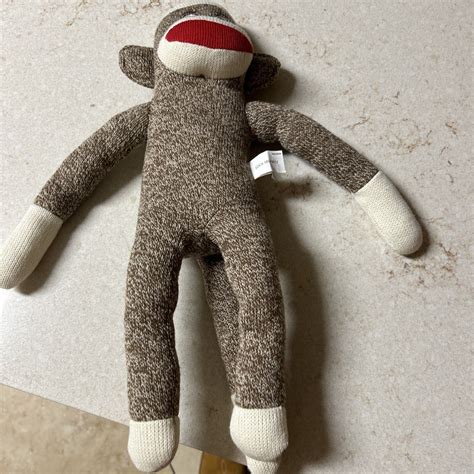 The Original Sock Monkey Hand Knit Plush Material Inch Ebay