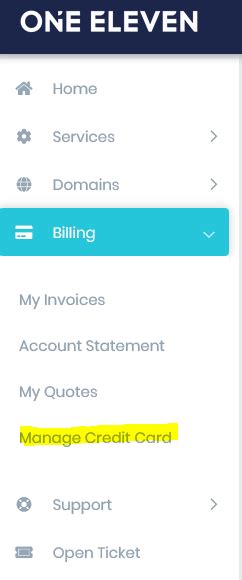 How Do I Update My Credit Card Info One Eleven