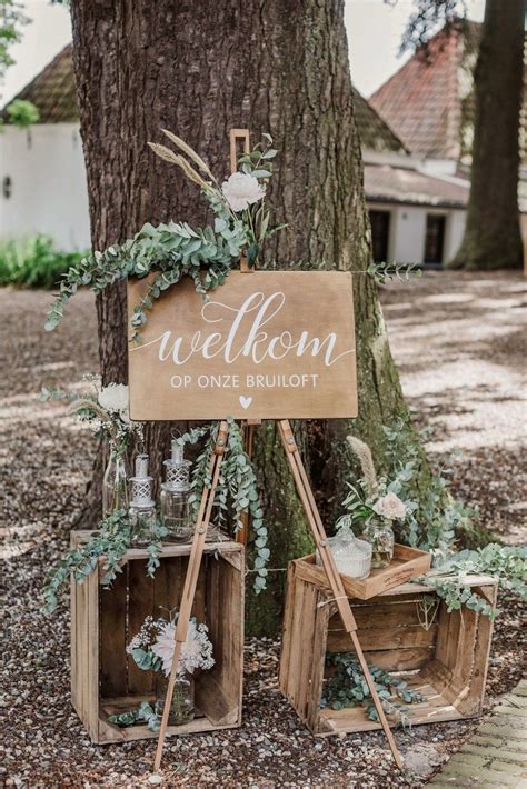 Welkomstbord Welkom Op Onze Bruiloft Welkom Rustiek Rustic Wedding