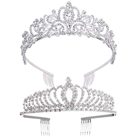 Didder Silver Crystal Tiara Crown For Women Pack Headband Princess